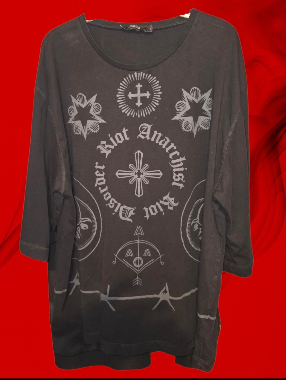 Jaded London Riot Anarchist Oversized Graphic Tee